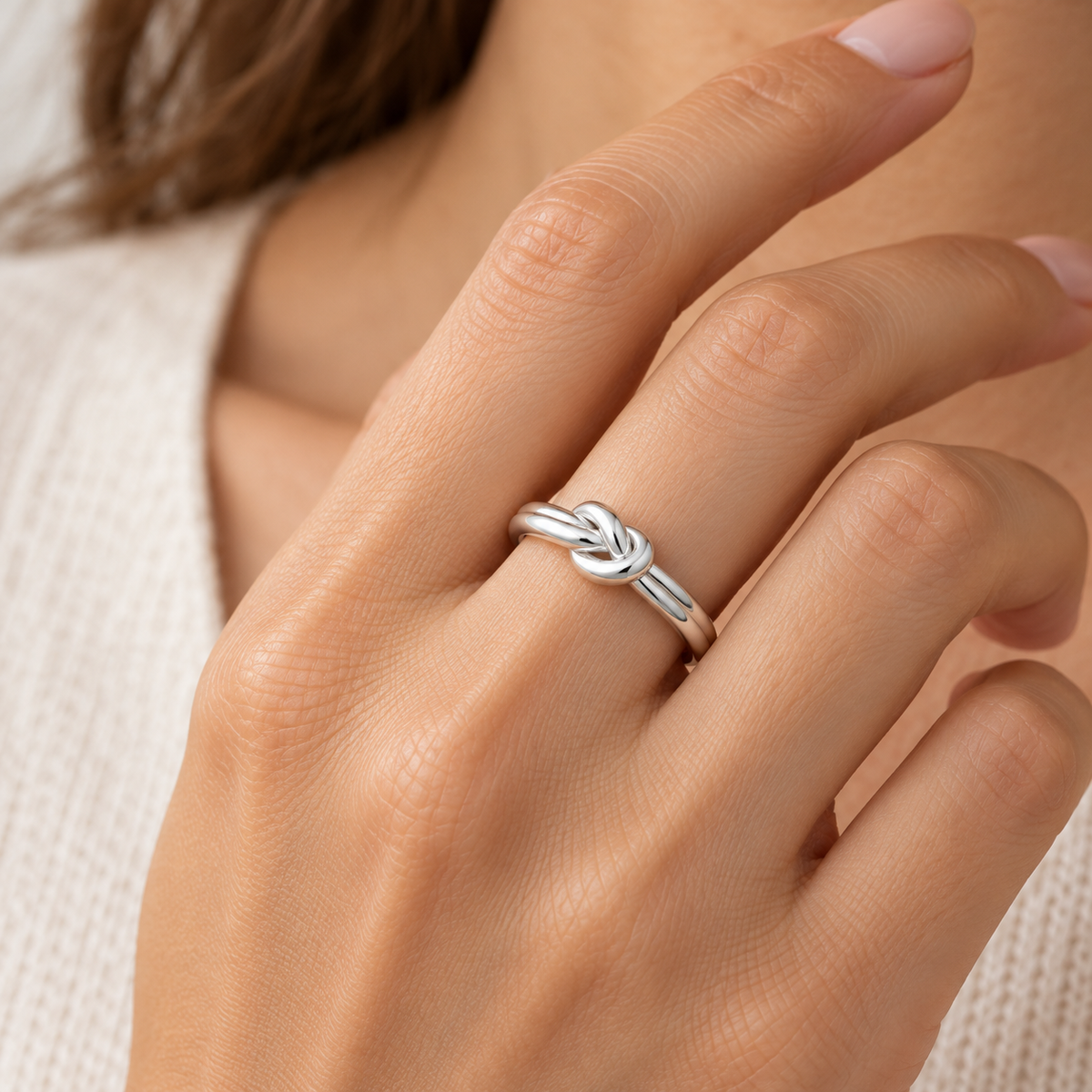 Interlaced Knot Ring โ worn