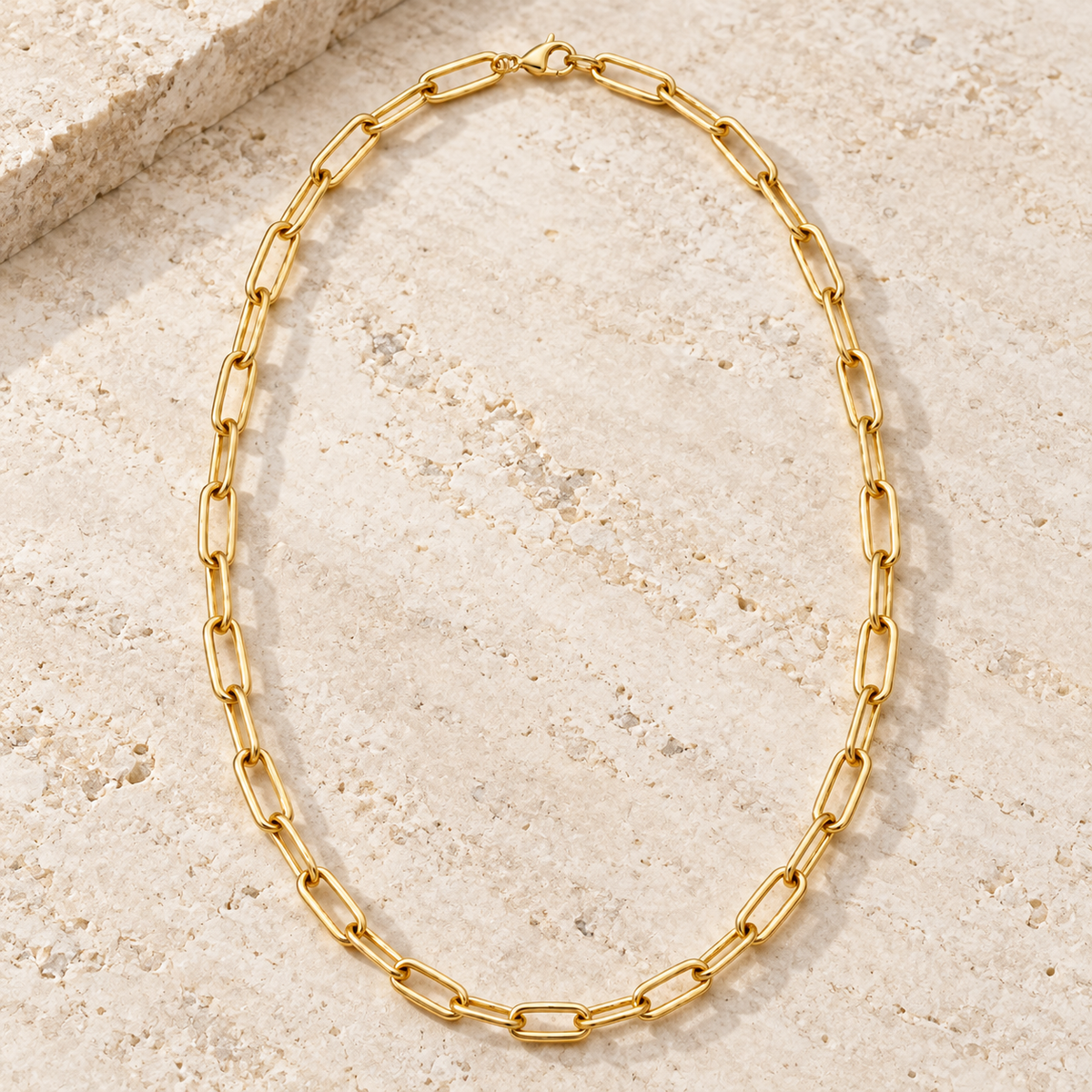 Elongated Link Necklace — alternate angle