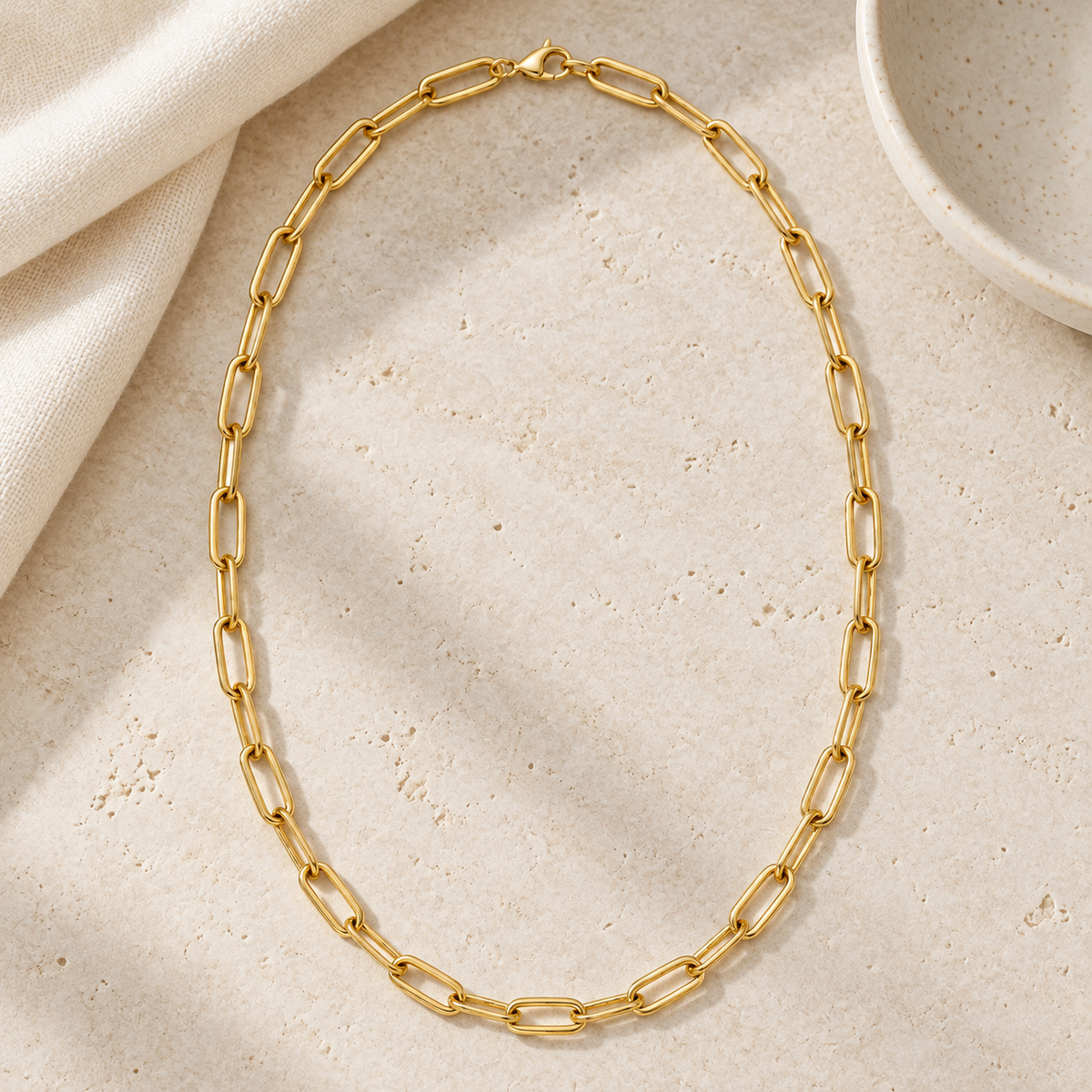 Elongated Link Necklace — lifestyle