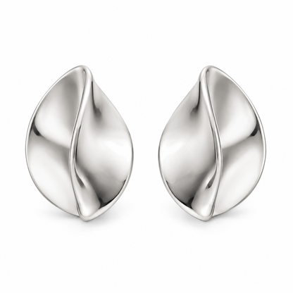 Folded Petal Studs — white background