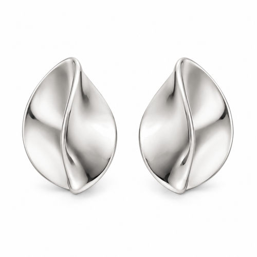Folded Petal Studs — white background