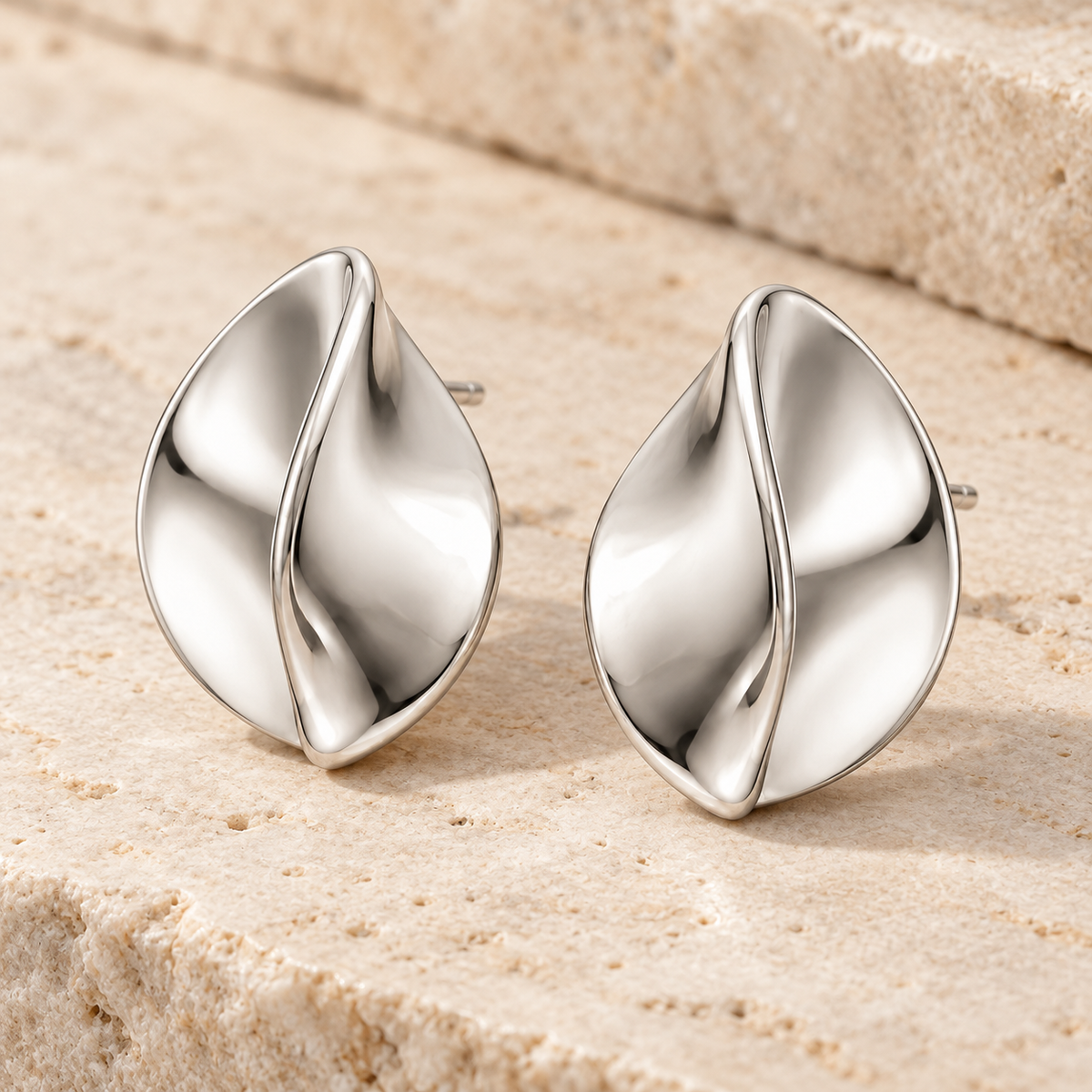 Folded Petal Studs — alternate angle