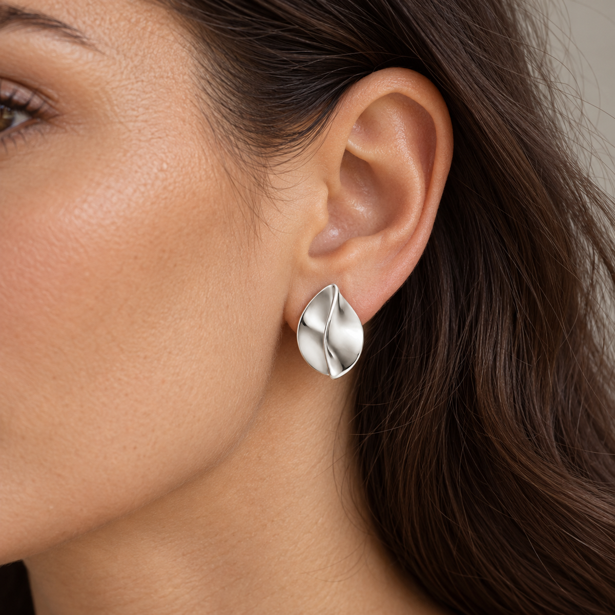 Folded Petal Studs — worn