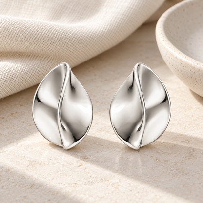 Folded Petal Studs — lifestyle