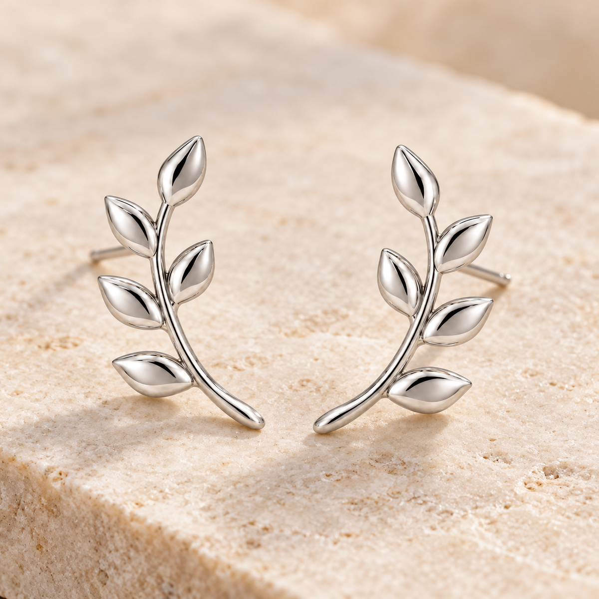 Leaf Arc Studs — alternate angle
