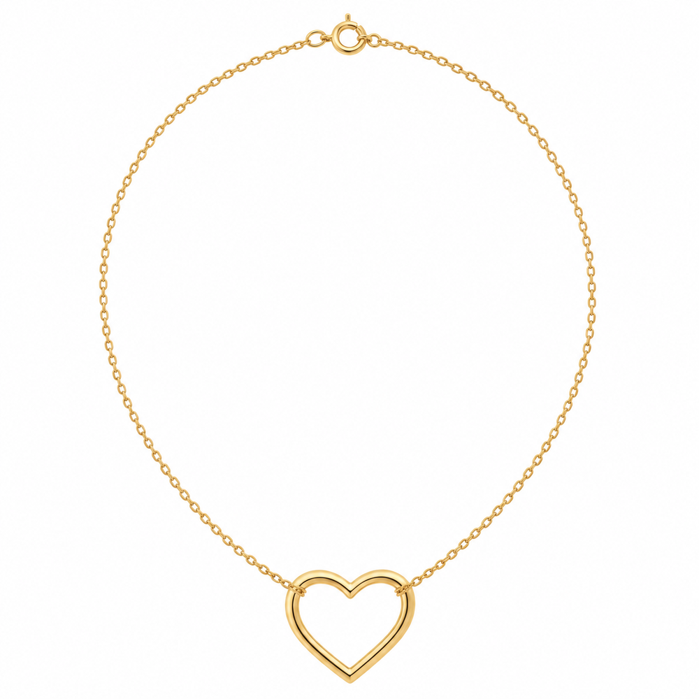 Open Heart Necklace — white background