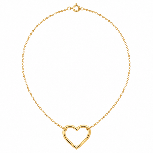 Open Heart Necklace — white background