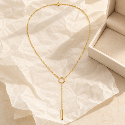 Orbit Y Necklace — gift styling