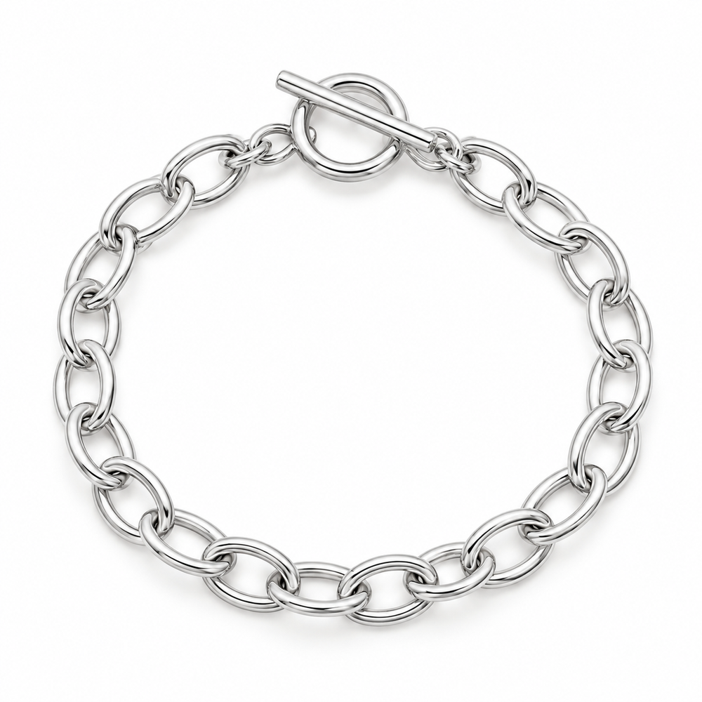 Oval Toggle Bracelet — white background