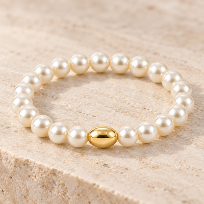 Pearl-Look Bead Bracelet — alternate angle