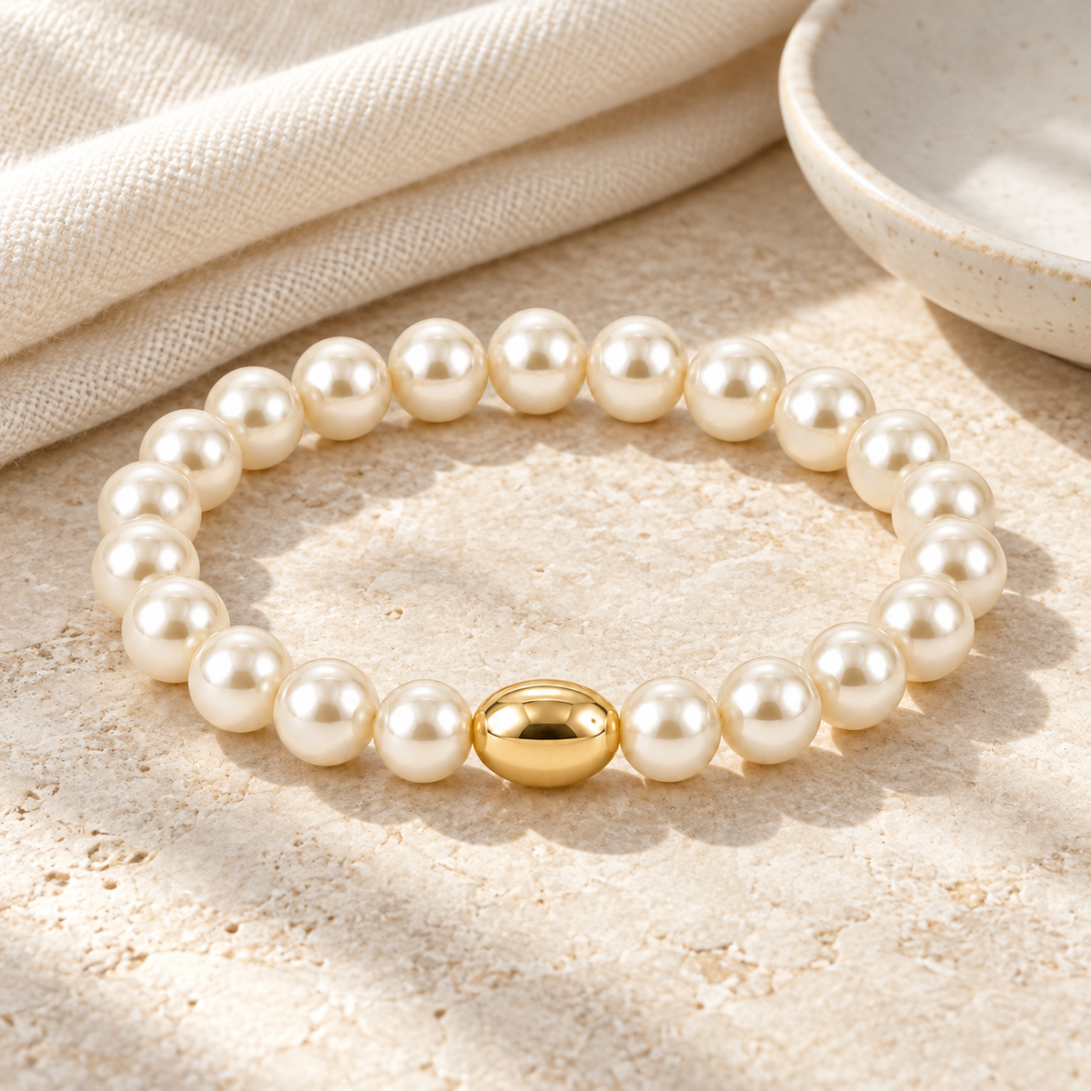 Pearl-Look Bead Bracelet — lifestyle