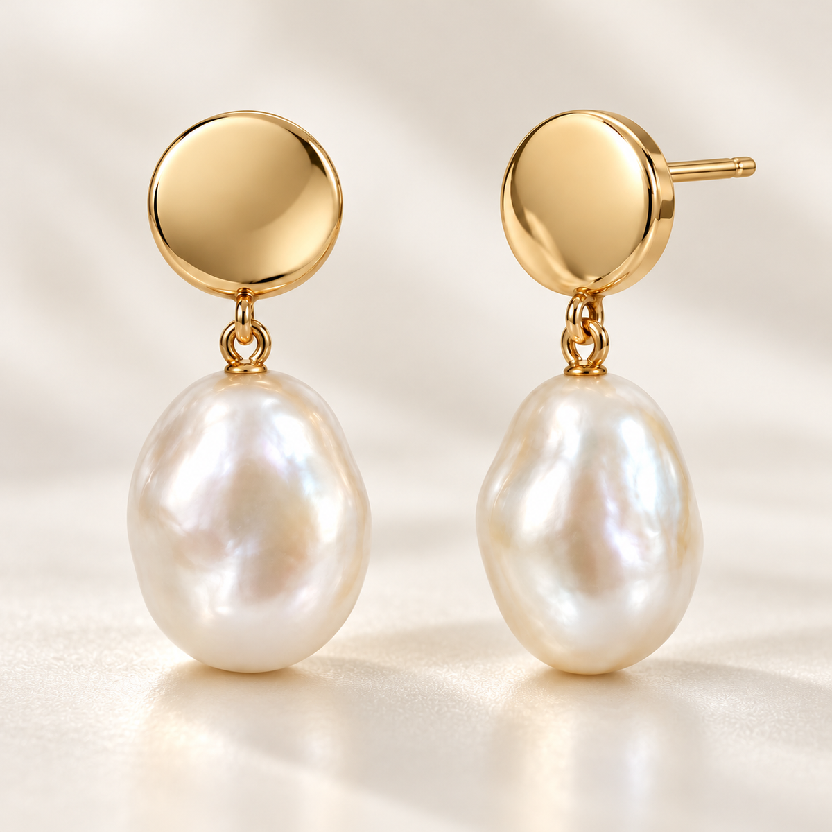 Pearl-Look Drop Earrings — detail