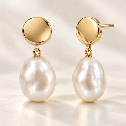 Pearl-Look Drop Earrings — detail