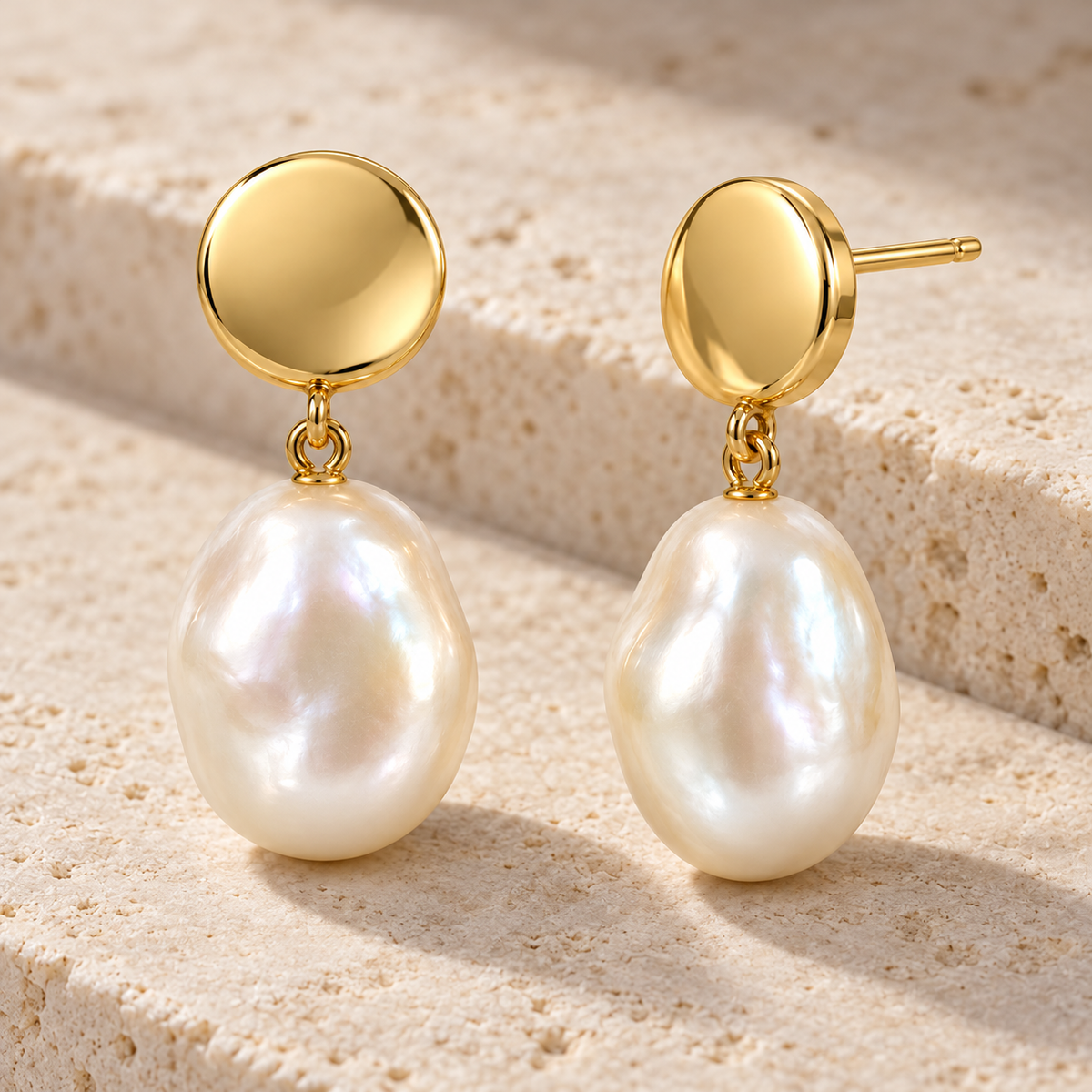 Pearl-Look Drop Earrings — alternate angle