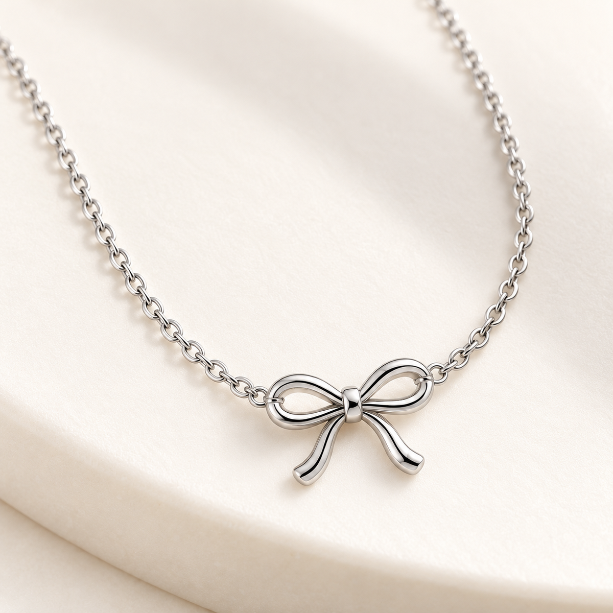 Ribbon Bow Necklace — detail