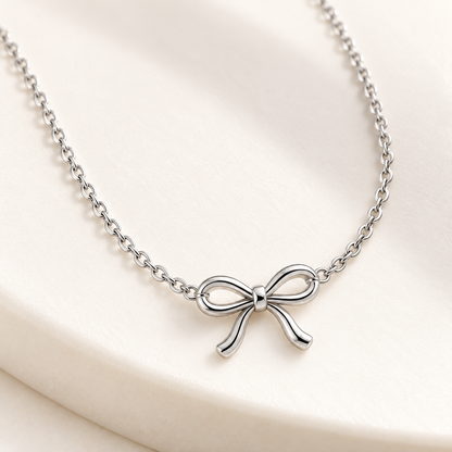 Ribbon Bow Necklace — detail