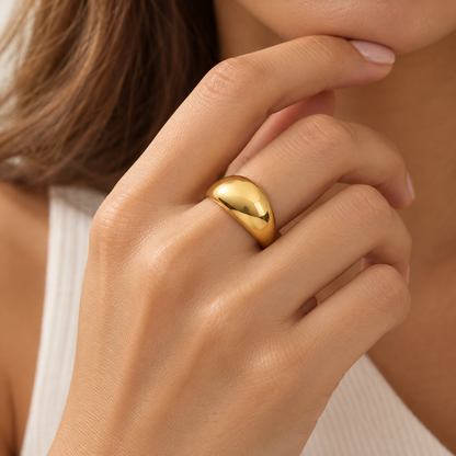 Smooth Dome Ring — worn