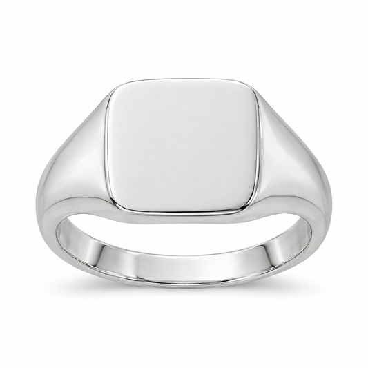 Soft Square Signet Ring — white background