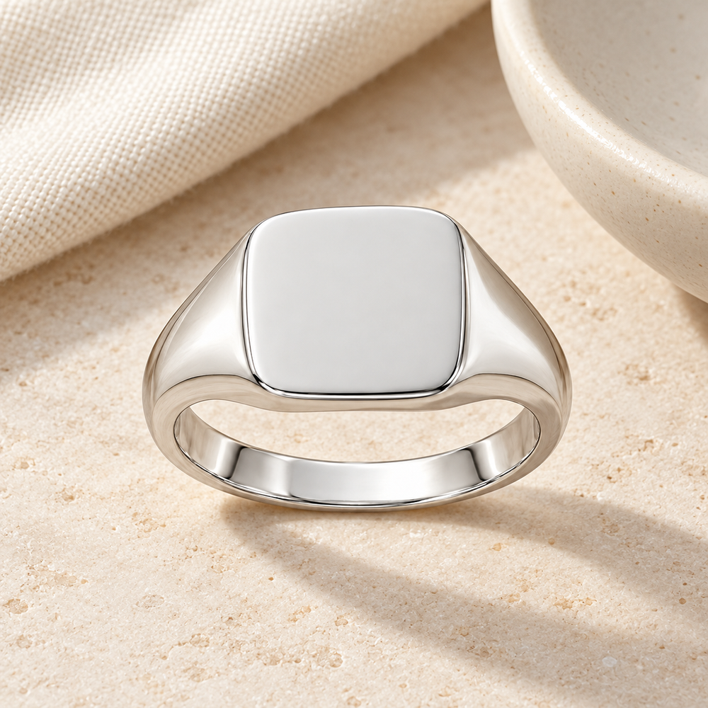 Soft Square Signet Ring — lifestyle