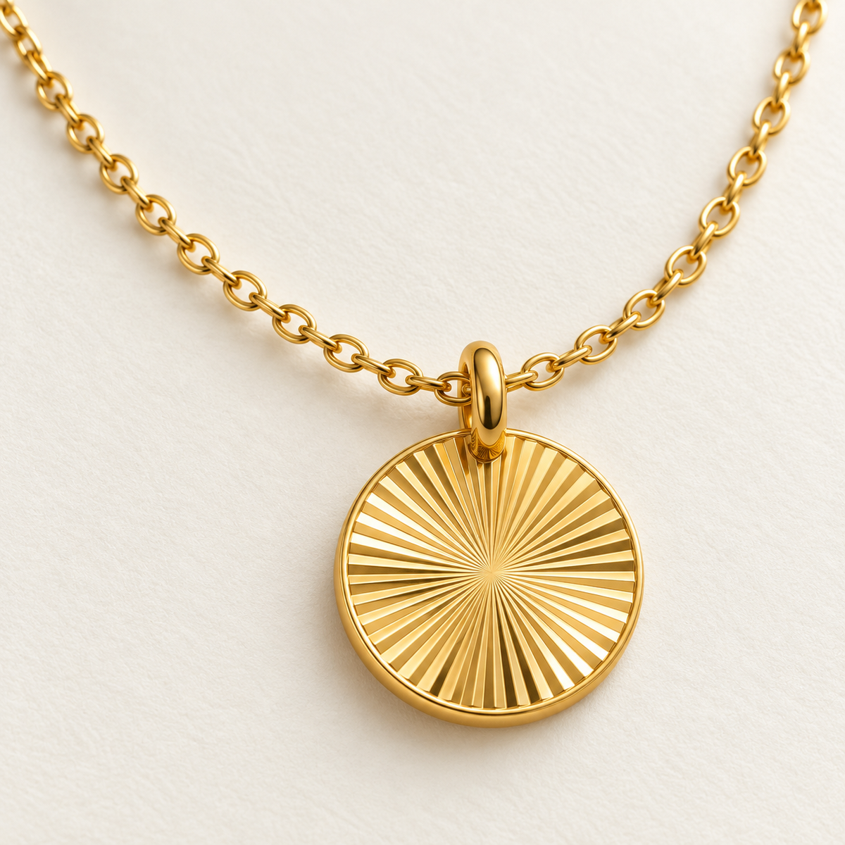 Sunburst Medallion Necklace — detail