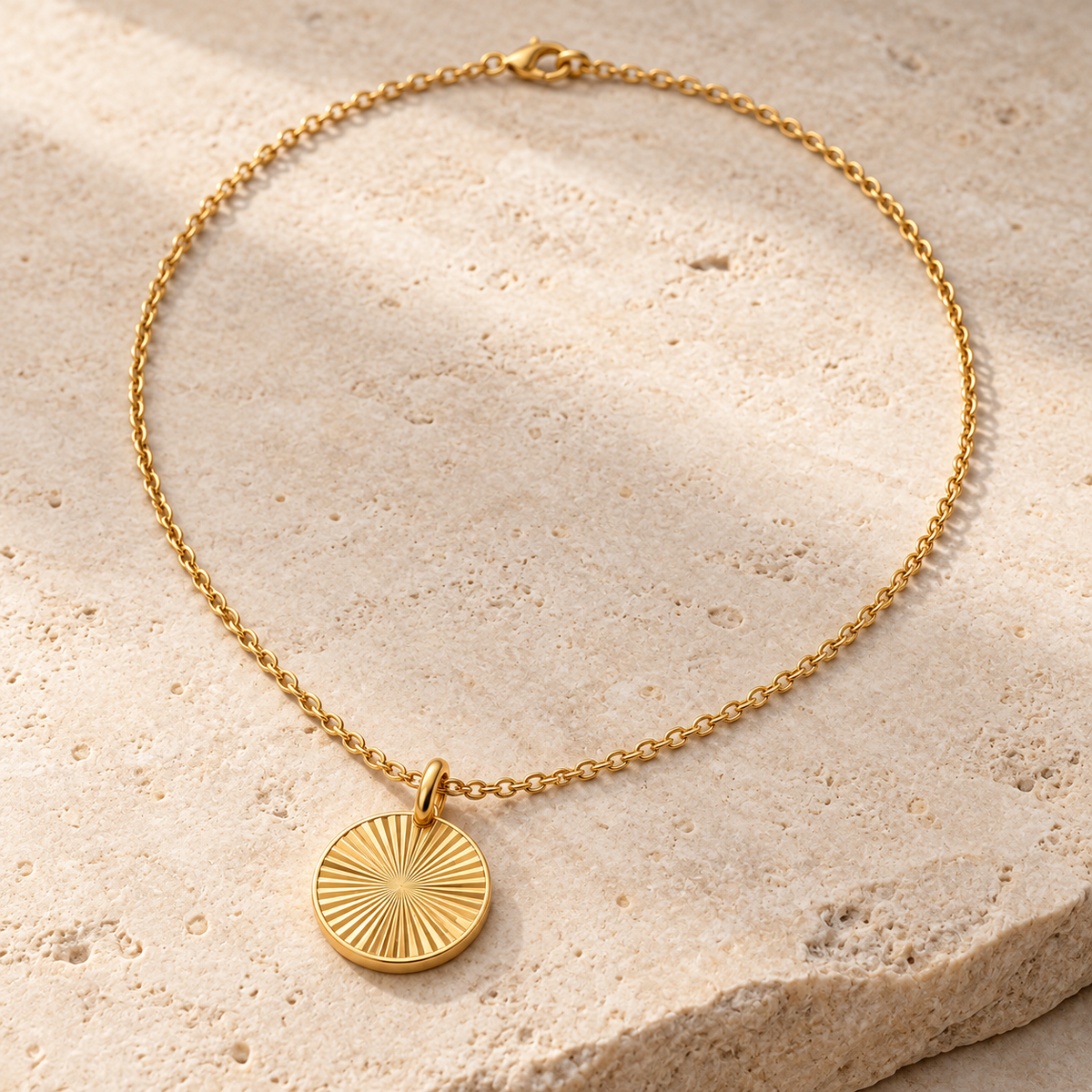Sunburst Medallion Necklace — alternate angle