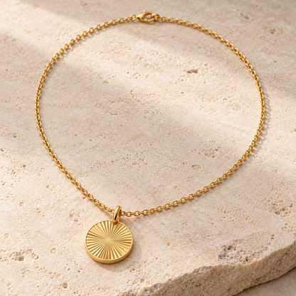 Sunburst Medallion Necklace — alternate angle