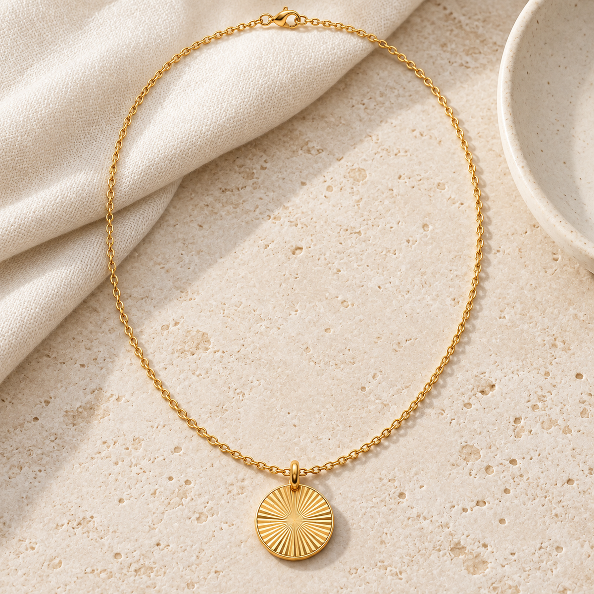 Sunburst Medallion Necklace — lifestyle